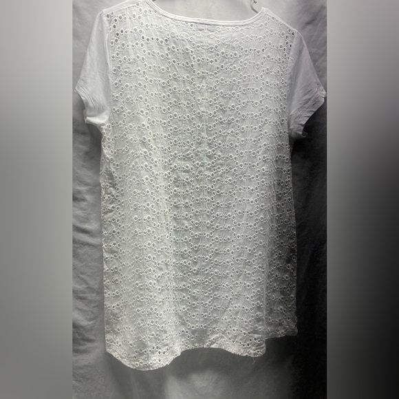 Vineyard Vines White Eyelet Top XS Oversized - Picture 1 of 6